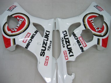 Cheap 2003-2004 Suzuki GSXR 1000 Motorcycle Fairings - White Red Motul Lucky Strike