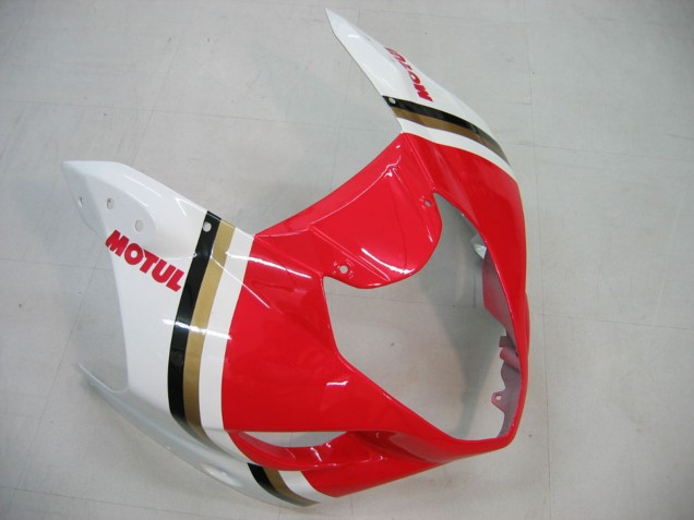 2003-2004 Suzuki GSXR 1000 Motorcycle Fairings - White Red Motul Lucky Strike