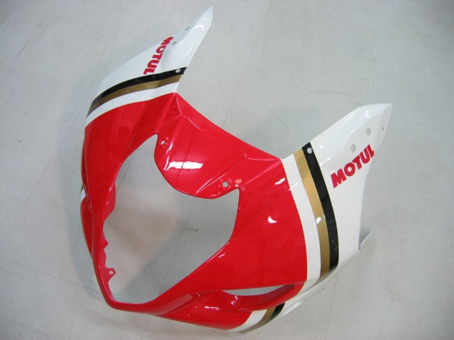 2003-2004 Suzuki GSXR 1000 Motorcycle Fairings - White Red Motul Lucky Strike