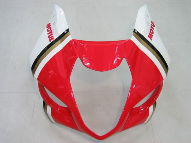2003-2004 Suzuki GSXR 1000 Motorcycle Fairings - White Red Motul Lucky Strike