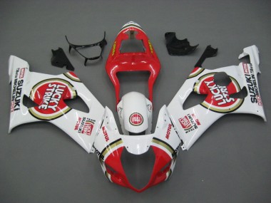 Cheap 2003-2004 Suzuki GSXR 1000 Motorcycle Fairings - White Red Motul Lucky Strike