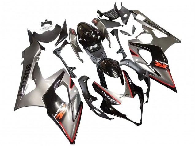 2005-2006 Suzuki GSXR 1000 Motorcycle Fairing - Silver Black Red