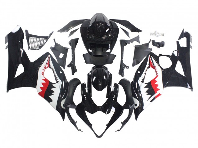 2005-2006 Suzuki GSXR 1000 Motorcycle Fairings - Glossy Black Red White Shark