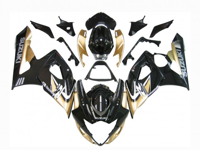 2005-2006 Suzuki GSXR 1000 Motorcycle Fairings - Black Gold