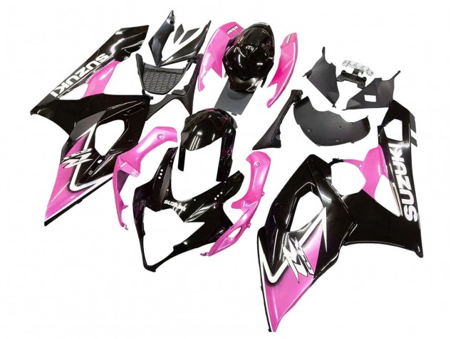 2005-2006 Suzuki GSXR 1000 Motorcycle Fairings - Glossy Black Pink