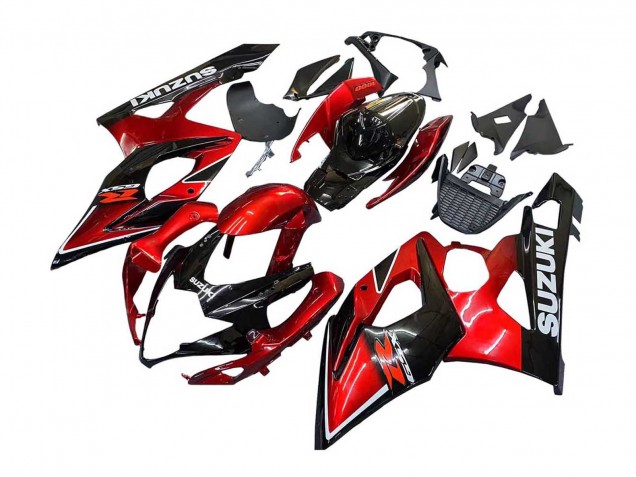 2005-2006 Suzuki GSXR 1000 Motorcycle Fairings - Red Glossy Black