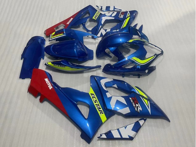 2005-2006 Suzuki GSXR 1000 Motorcycle Fairings - Blue Yellow Red Motul Ecstar
