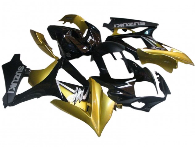 2007-2008 Suzuki GSXR 1000 Motorcycle Fairings - Gold Black Silver Decal