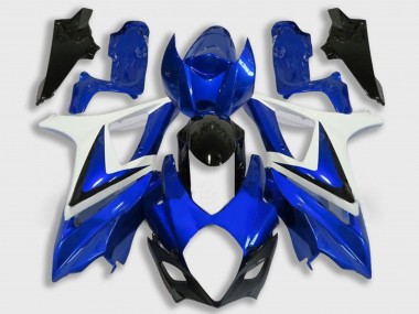 Cheap 2007-2008 Suzuki GSXR 1000 Motorcycle Fairing - White Blue Black