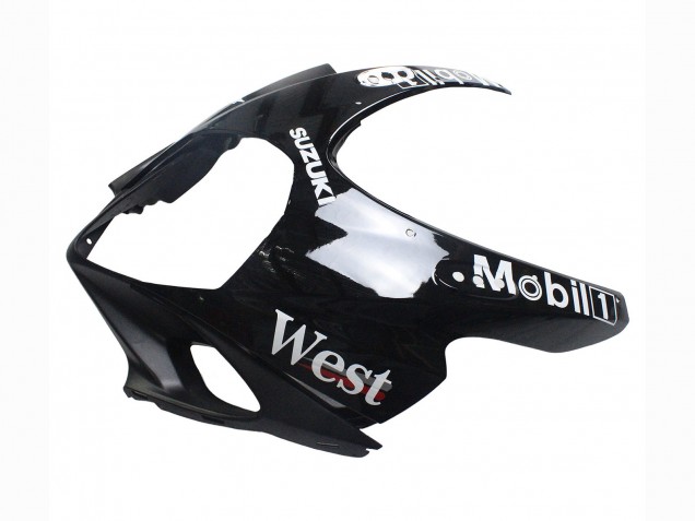 2007-2008 Suzuki GSXR 1000 Motorcycle Fairings - Glossy Black White West