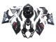 2007-2008 Suzuki GSXR 1000 Motorcycle Fairings - Glossy Black White West