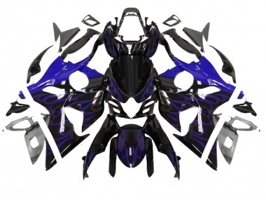 Cheap 2007-2008 Suzuki GSXR 1000 Motorcycle Fairing - Glossy Black Blue Flame