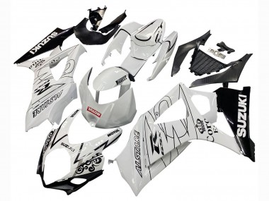 Cheap 2007-2008 Suzuki GSXR 1000 Motorcycle Fairings - White Black Alstare Corona Motul