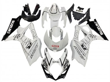 Cheap 2007-2008 Suzuki GSXR 1000 Motorcycle Fairings - White Black Alstare Corona Motul