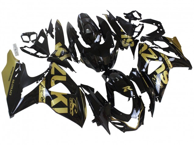 2009-2016 Suzuki GSXR 1000 Motorcycle Fairings - Glossy Black Gold