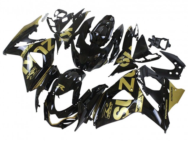2009-2016 Suzuki GSXR 1000 Motorcycle Fairings - Glossy Black Gold