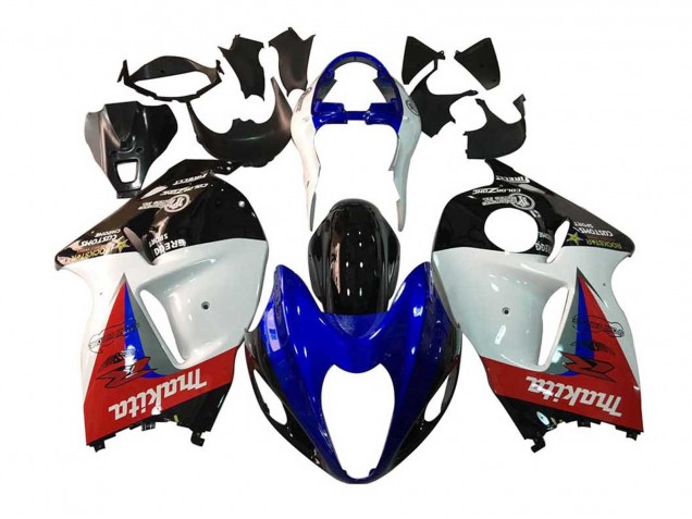 1996-2007 Suzuki GSXR 1300 Hayabusa Motorcycle Fairings - White Blue Red Makita Black