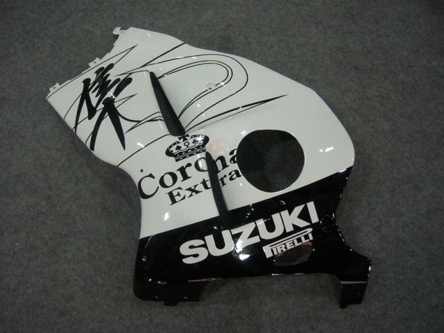 1996-2007 Suzuki GSXR 1300 Hayabusa Motorcycle Fairings - White Black Corona