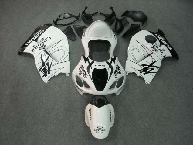 1996-2007 Suzuki GSXR 1300 Hayabusa Motorcycle Fairings - White Black Corona
