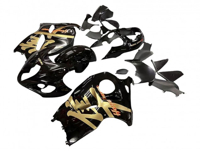 1996-2007 Suzuki GSXR 1300 Hayabusa Motorcycle Fairings - Glossy Black Gold Hayabusa