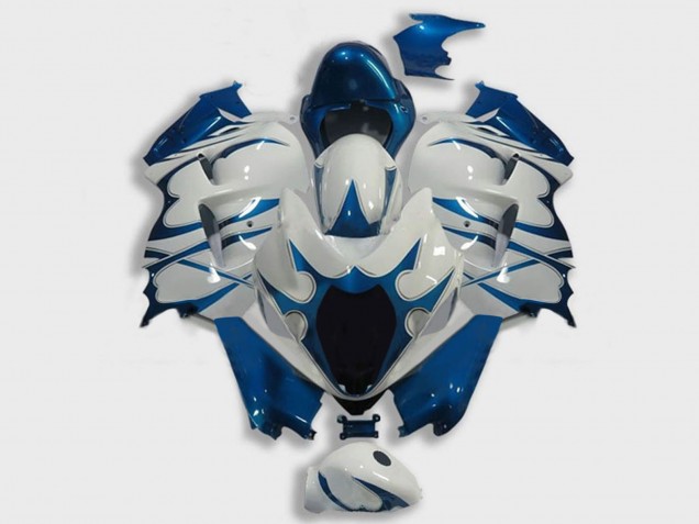 1996-2007 Suzuki GSXR 1300 Hayabusa Motorcycle Fairings - White Dark Blue
