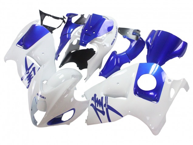 1996-2007 Suzuki GSXR 1300 Hayabusa Motorcycle Fairings - White Blue Hayabusa