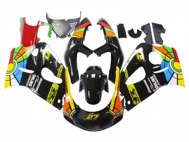 Cheap 1996-2000 Suzuki GSXR 600 / GSXR 750 Motorcycle Fairings - Black Multicolor 27