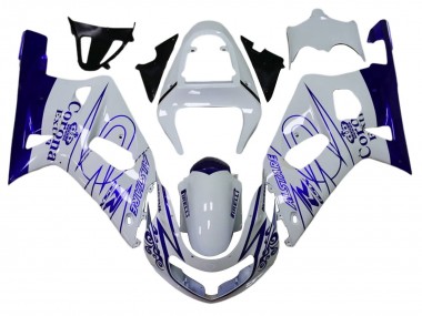 Cheap 2001-2003 Suzuki GSXR 600 / GSXR 750 Motorcycle Fairings - White Blue Corona Alstare