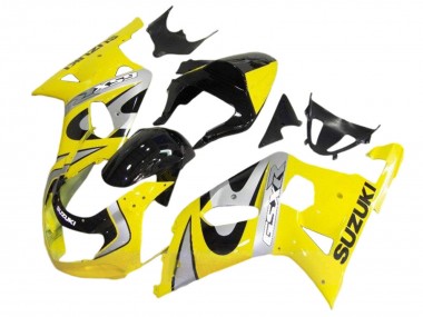Cheap 2001-2003 Suzuki GSXR 600 / GSXR 750 Motorcycle Fairing Kits - Yellow Silver Glossy Black