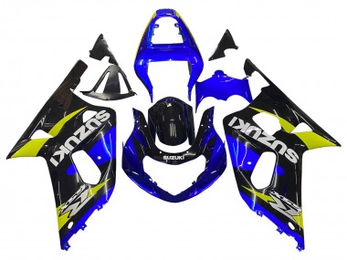Cheap 2001-2003 Suzuki GSXR 600 / GSXR 750 Motorcycle Fairings - Blue Yellow Glossy Black