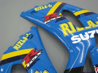 Cheap 2001-2003 Suzuki GSXR 600 / GSXR 750 Motorcycle Fairings - Blue Yellow Black Motul Rizla