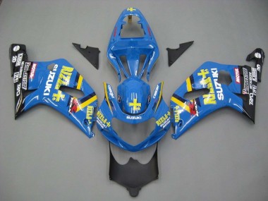 Cheap 2001-2003 Suzuki GSXR 600 / GSXR 750 Motorcycle Fairings - Blue Yellow Black Motul Rizla