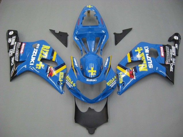 2001-2003 Suzuki GSXR 600 / GSXR 750 Motorcycle Fairings - Blue Yellow Black Motul Rizla