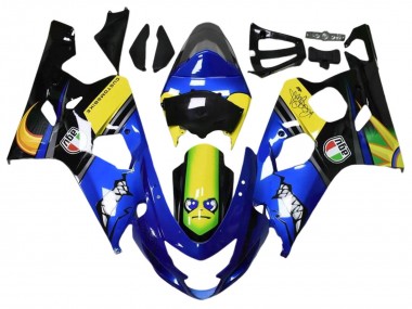Cheap 2004-2005 Suzuki GSXR 600 / GSXR 750 Motorcycle Fairings - Blue Yellow Black Shark