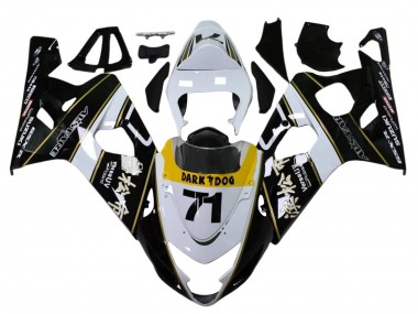 Cheap 2004-2005 Suzuki GSXR 600 / GSXR 750 Motorcycle Fairings - White Black Yellow Dark Dog 71