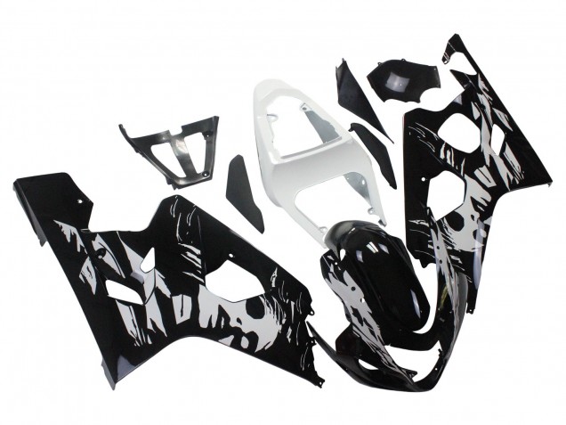 2004-2005 Suzuki GSXR 600 / GSXR 750 Motorcycle Fairing - White Black