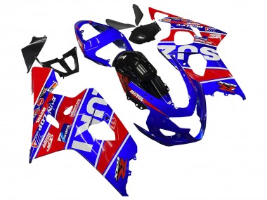 Cheap 2004-2005 Suzuki GSXR 600 / GSXR 750 Motorcycle Fairings - Blue Red Black Motul Dunlop