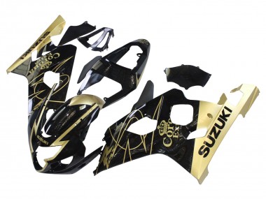 Cheap 2004-2005 Suzuki GSXR 600 / GSXR 750 Motorcycle Fairings - Glossy Black Gold Corona