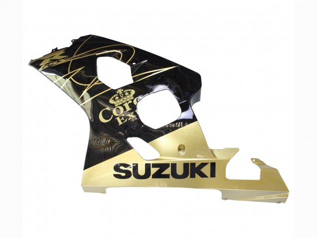 2004-2005 Suzuki GSXR 600 / GSXR 750 Motorcycle Fairings - Glossy Black Gold Corona