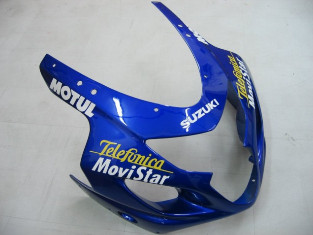 2004-2005 Suzuki GSXR 600 / GSXR 750 Motorcycle Fairings - Blue White Yellow Green Telefonica Motul MoviStar