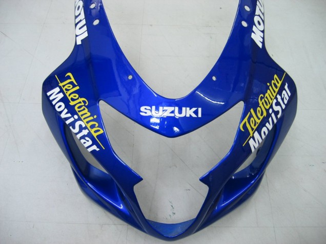 2004-2005 Suzuki GSXR 600 / GSXR 750 Motorcycle Fairings - Blue White Yellow Green Telefonica Motul MoviStar