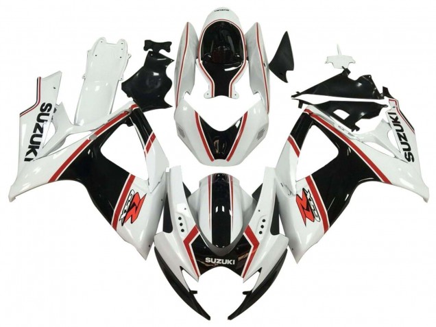 2006-2007 Suzuki GSXR 600 / GSXR 750 Motorcycle Fairing - White Black Red