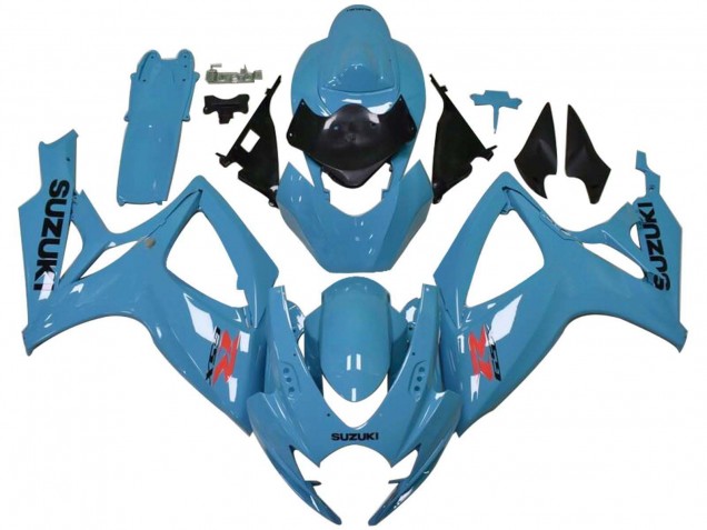 2006-2007 Suzuki GSXR 600 / GSXR 750 Motorcycle Fairings - Light Blue Black Red