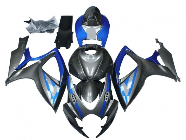 2006-2007 Suzuki GSXR 600 / GSXR 750 Motorcycle Fairings - Blue Grey Black