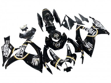 Cheap 2006-2007 Suzuki GSXR 600 / GSXR 750 Motorcycle Fairings - Glossy Black White Motul Lucky Strike