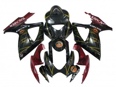 Cheap 2006-2007 Suzuki GSXR 600 / GSXR 750 Motorcycle Fairings - Glossy Black Red Gold