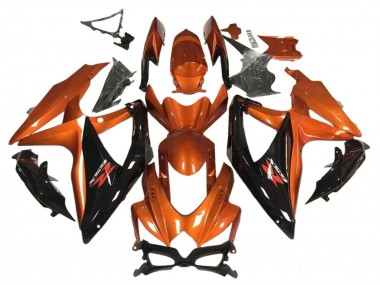 Cheap 2008-2010 Suzuki GSXR 600 / GSXR 750 Motorcycle Fairing - Orange Glossy Black