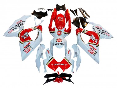 Cheap 2008-2010 Suzuki GSXR 600 / GSXR 750 Motorcycle Fairings - White Red Motul Lucky Strike