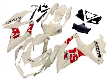 Cheap 2008-2010 Suzuki GSXR 600 / GSXR 750 Motorcycle Fairings - Cream White Red Black
