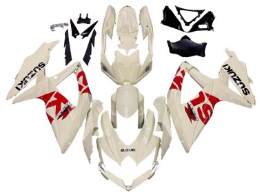 Cheap 2008-2010 Suzuki GSXR 600 / GSXR 750 Motorcycle Fairings - Cream White Red Black
